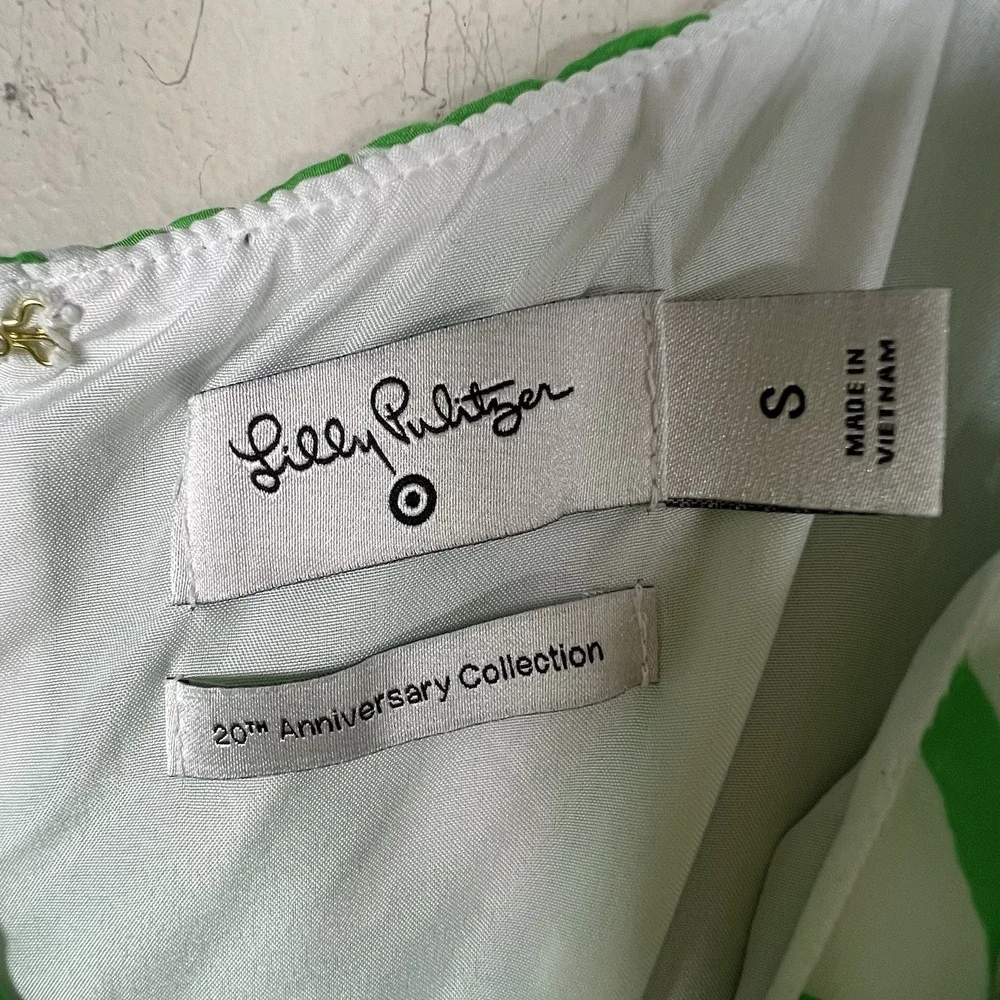 Lilly Pulizter For Target Womens Small‎ Green White Tropical Boom Boom Jumpsuit
